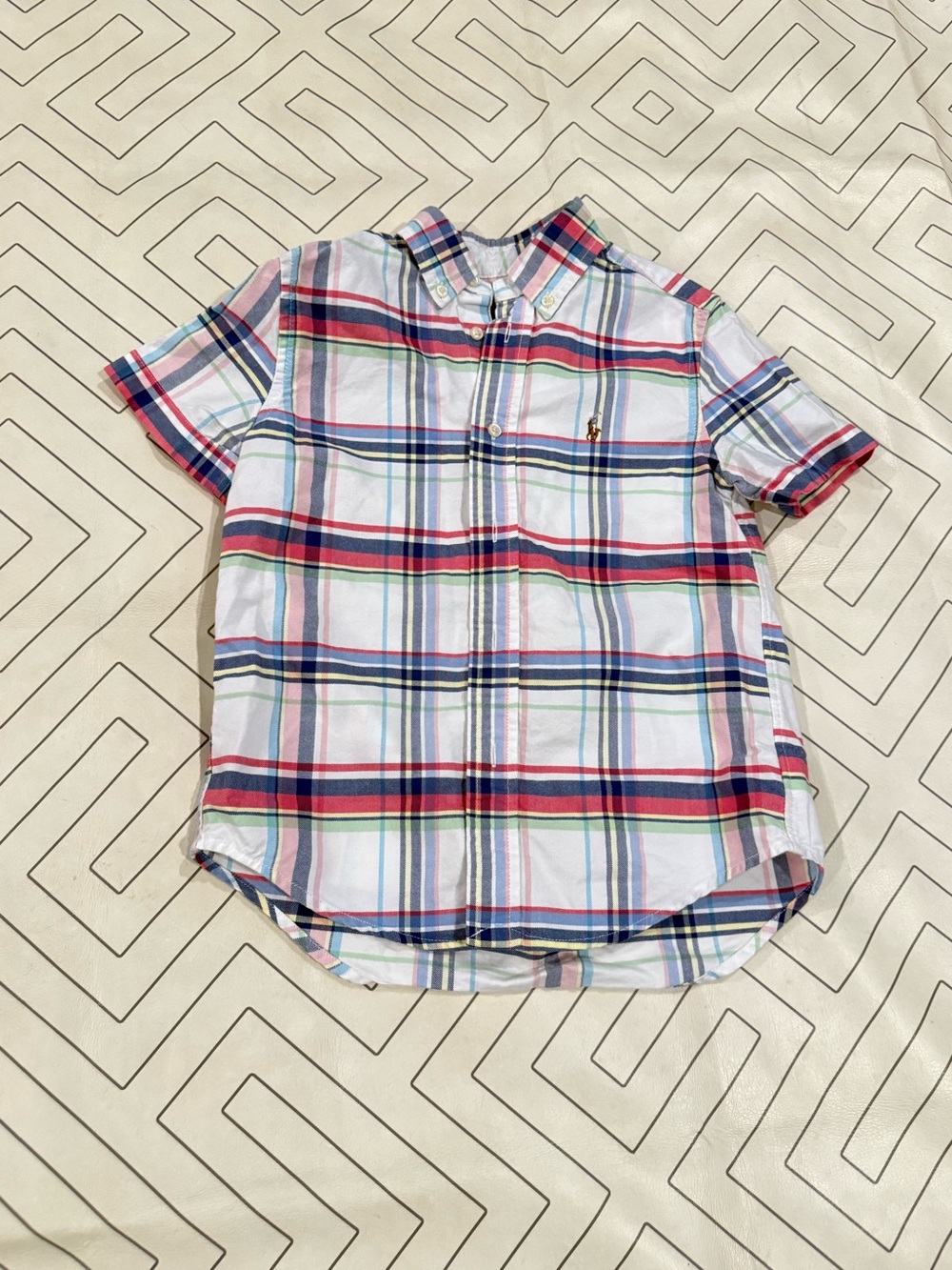 Ralph Lauren Short Sleeve Plaid Button-Down Shirt